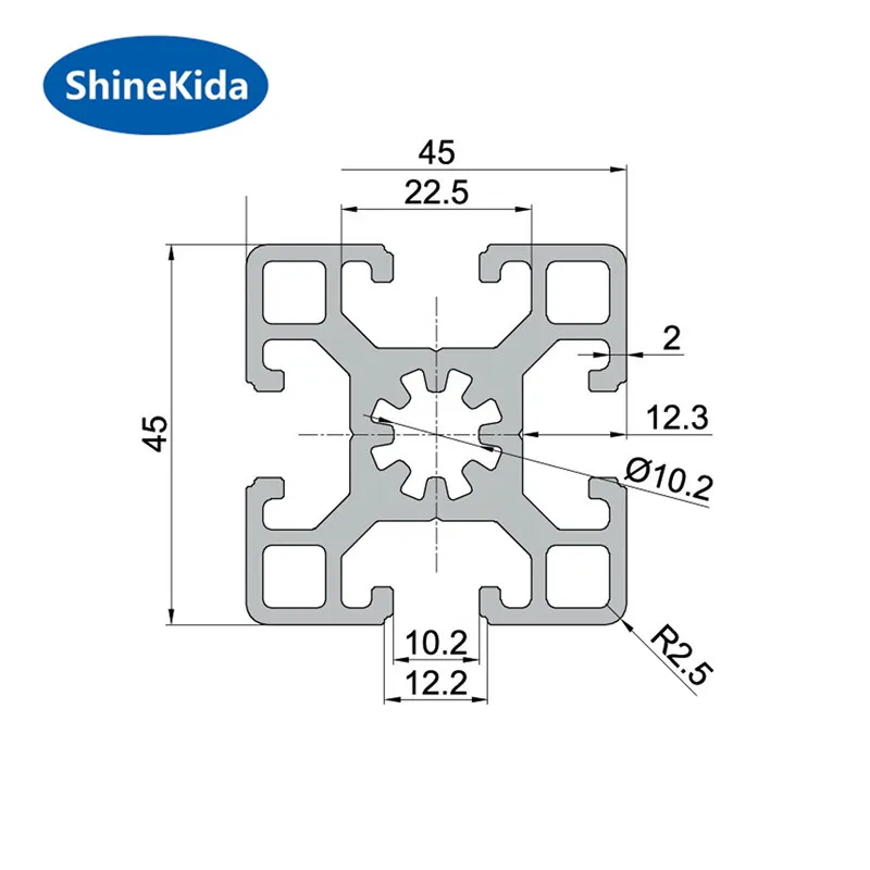 Алюминиевый профиль стойки 45x180 s10 sigma bosch