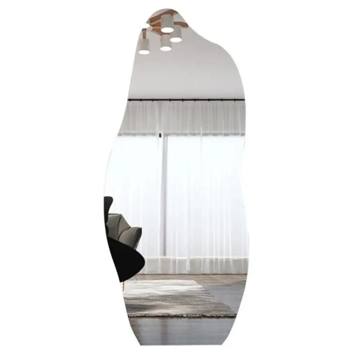 Asymmetrical Wall Mirror Design Handmade Decorative Aesthetic Wall Hanging Irregular full floor length Mirror for home decor