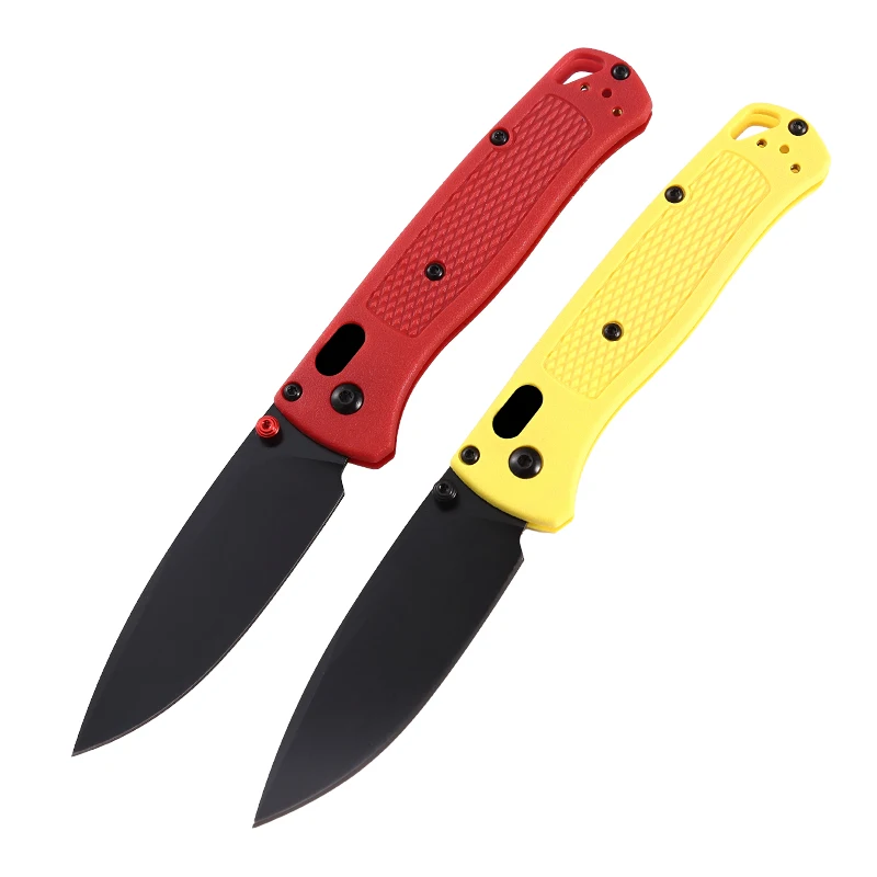 Bugout 535 pocket knife axis manual folding knife S30V titanium coated blade nylon glass fiber handle outdoor knives red yellow (1600604021477)