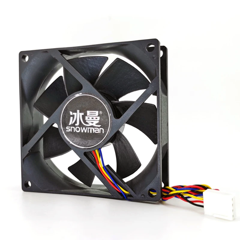 Snowman 80Mm 4 Pin Pwm Computer Case Fan Silent 8Cm Fan Cooler For Pc Gaming Quiet Computer Cooler Fan Radiator
