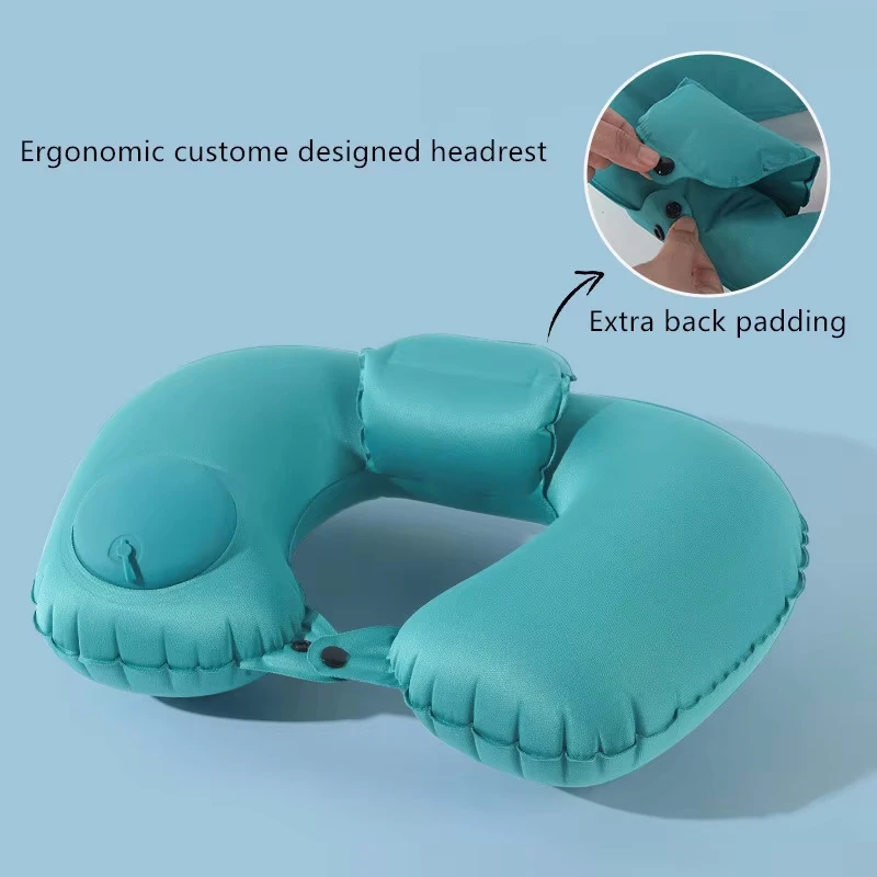 Portable Inflatable Travel Neck Pillow Headrest U-shaped Hot Bathtub Pillows Car Office