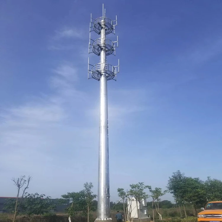 galvanized 4g phone mobile telecom wireless gsm steel supporting antenna mast communication 30 meter tower monopole
