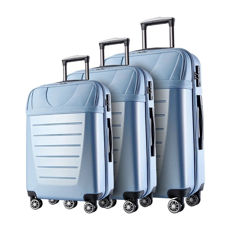 
Trolley suitcase luggage bag front pocket travelling bags cabin 3 pcs luggage set 