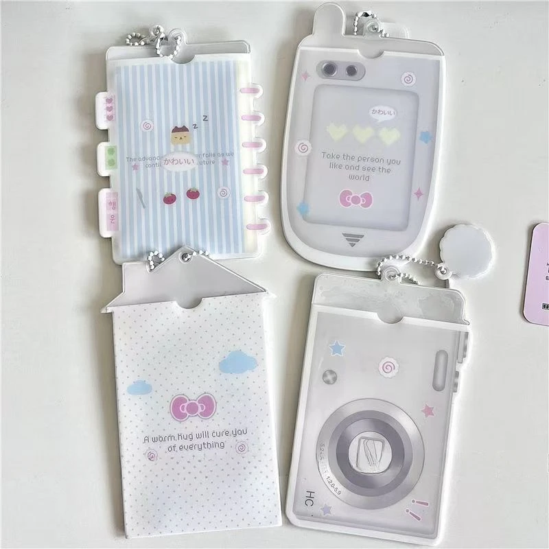 CCD Camera Shaped Cartoon Cell Phone Photocard Holder 3 Inch Kpop Photo Card Protective Organizer Sleeve Backpack Pendant