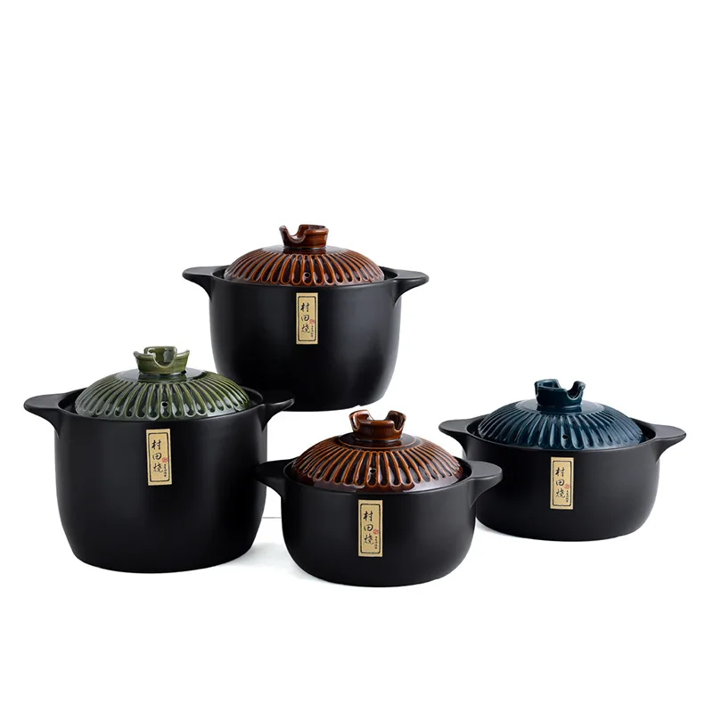 Hot sale nonstick large big round shape dutch oven service ceramic cook pot casserole  Blue   green   bronze Non stick soup pot