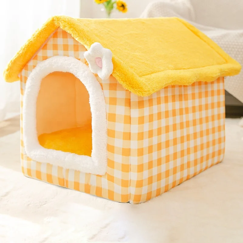 Dog House Indoor Bed with Handle Portable Pet House Kennel Large Dog House