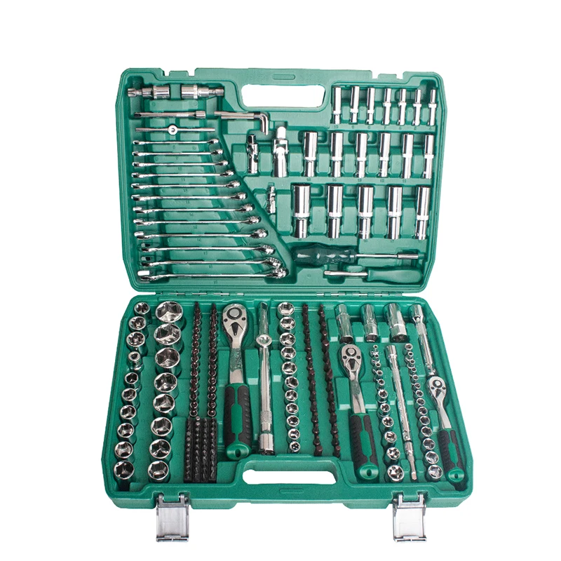 151/171/216 Pcs Industrial Tool Kit Enhanced With Durable Ratchet Wrenches Sockets And A Torque Wrench