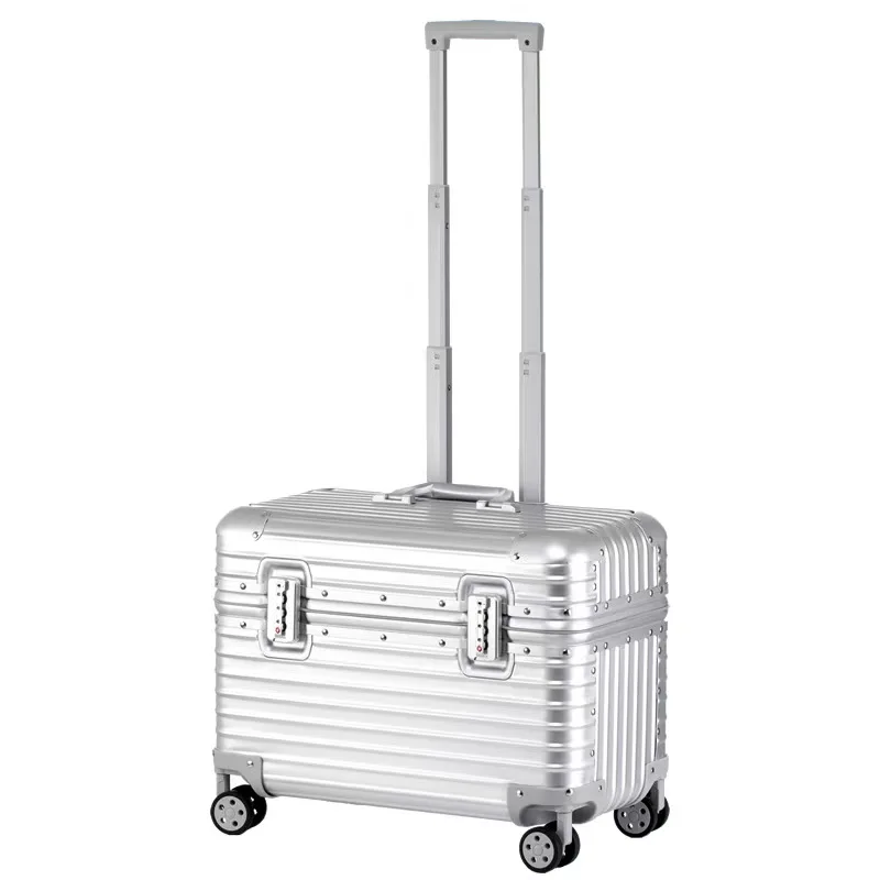 New Designer Aluminum Trolley Camera Suitcase Carry-on Laptop Trolley Case 18-inch Pilot Luggage 20inch Cabin Suitcase Luggage