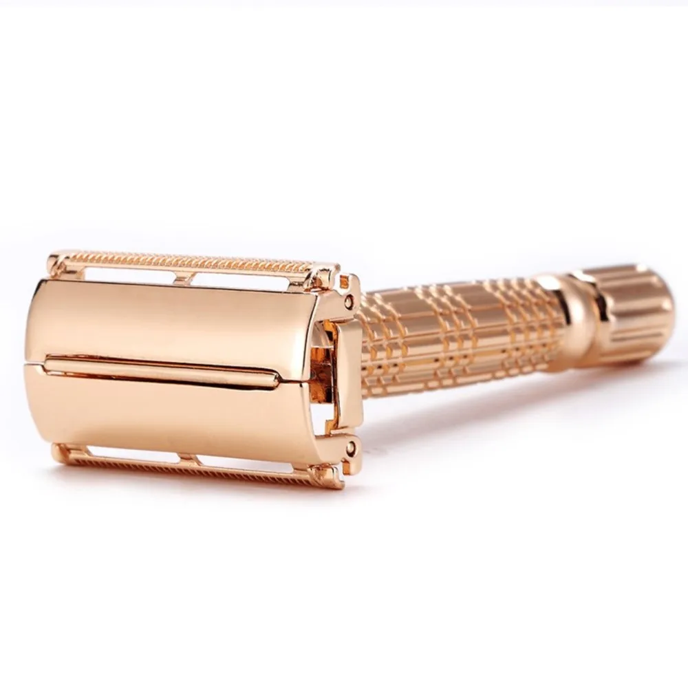 Rose Gold Butterfly Razor Double Edge Safety Blade Shaving Baili Shave Razors for men