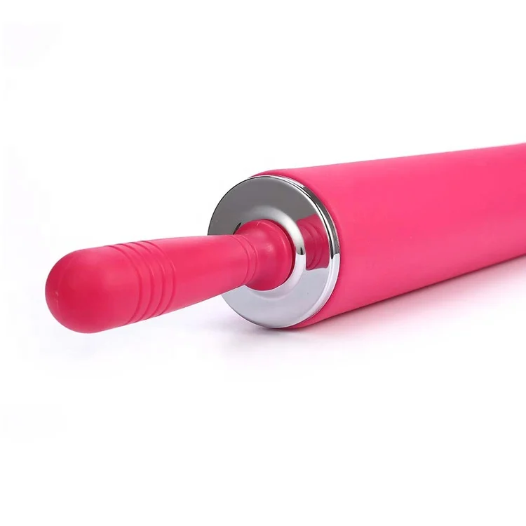 Household Kitchen Durable Silicone Rubber Dough Rolling Pin With Handle