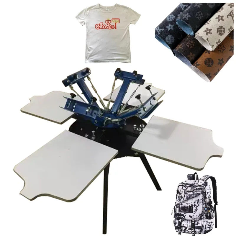 Easy to Operate Manual Screen Printing Machine for T Shirt High Quality Screen Printers Turntable Screen Printing Press