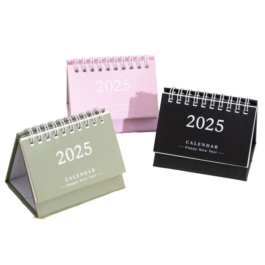 2025 Morandi color calendar book creative English minimalist mini desktop calendar date note calendar book
