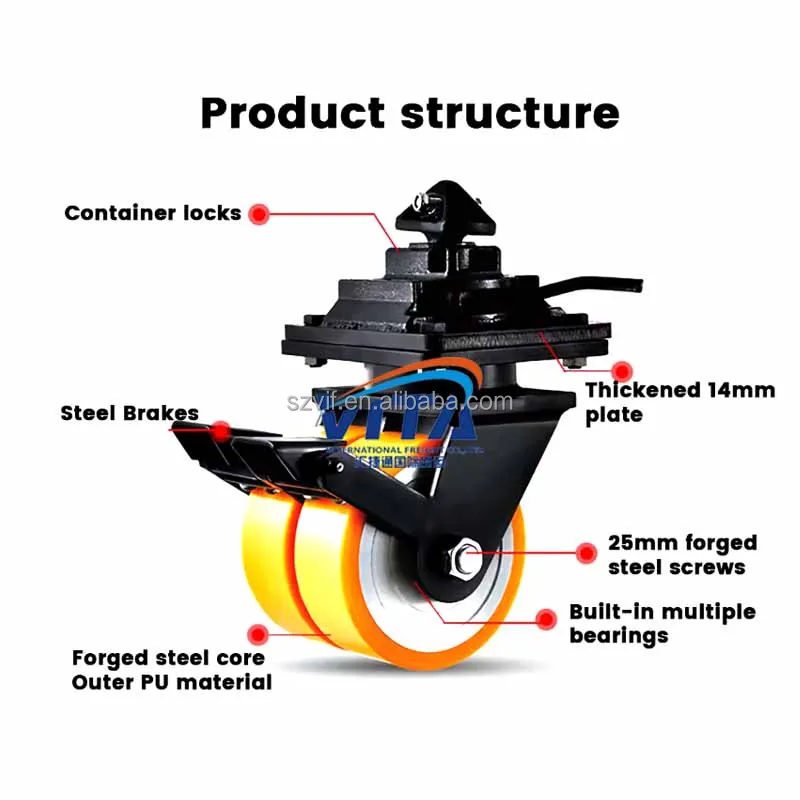 Shipping Container Caster Wheels With Single Wheel Super Heavy Duty Caster Iso Shipping Container Casters Wheels