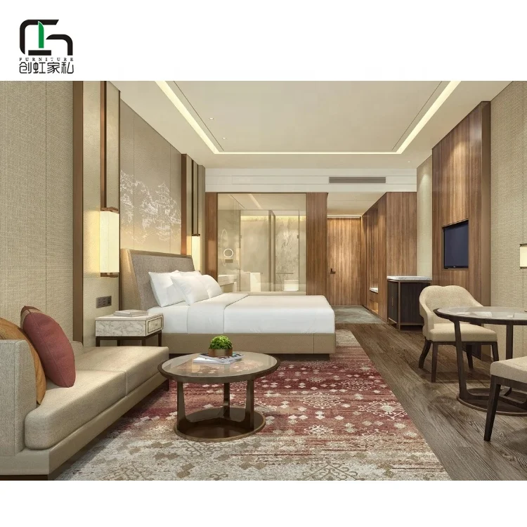 Chuanghong factory custom modern design five star hotel bedroom furniture dubai