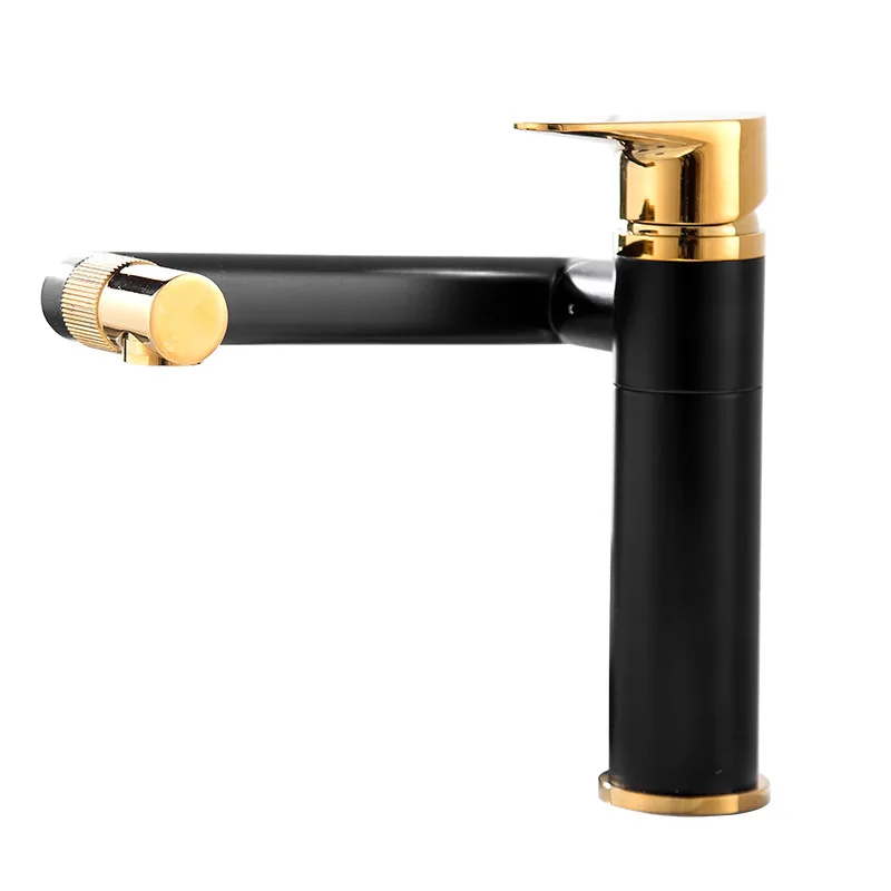
New design faucet mixer 360 degree rotation bathroom mixers brass black gold cold hot basin faucet 