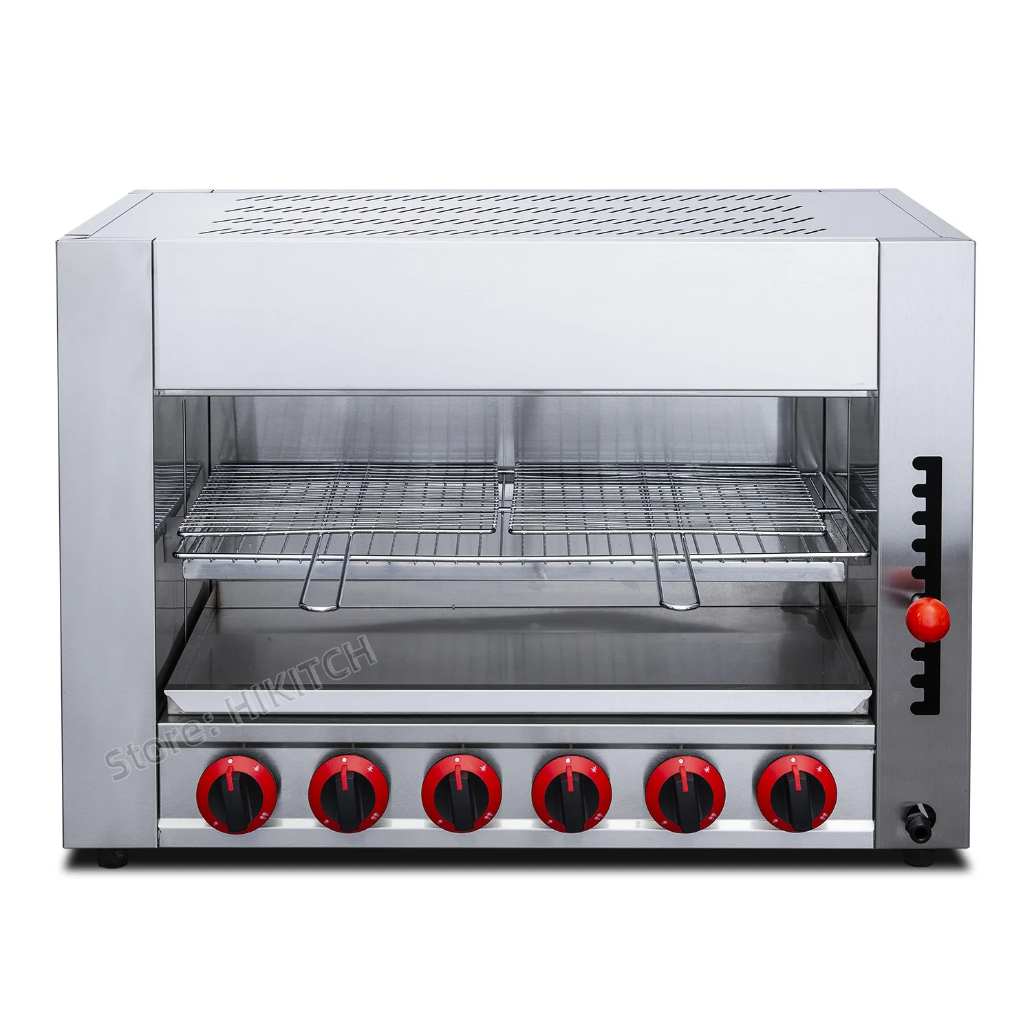 Smokeless LPG gas salamander grill commercial 6 burner chicken roast grill LPG top heat gas charbroiler