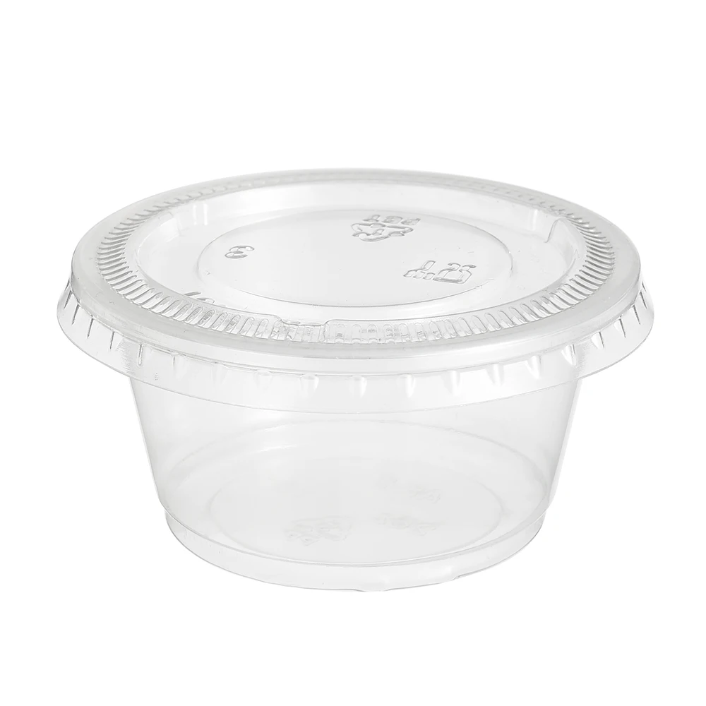 1 oz 2 oz 3 oz 4 oz 5.5 oz disposable sealable plastic jelly cup transparent ps pp sauce cup with lids
