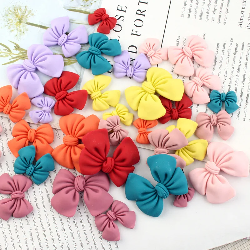 New Matt Bowknot Shape Flatback Resin Cabochons for Hair Ornament Accessories