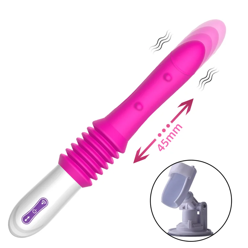 Female gun machine telescopic dildo vibrating massage masturbation device adult sex toy