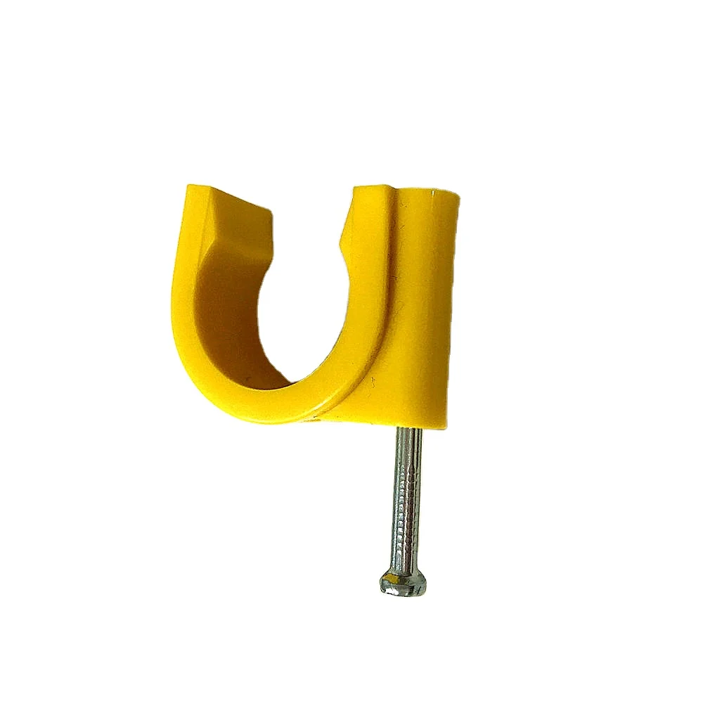 Yellow color  PEX Pipe clip with nail 16mm  20mm 25mm 32mm for water and gas systems