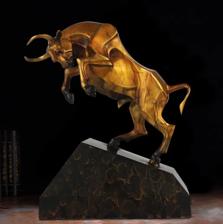 На открытом воздухе индивидуальная Современная Художественная статуя бронзовая зарядная Бронзовая Скульптура Быка