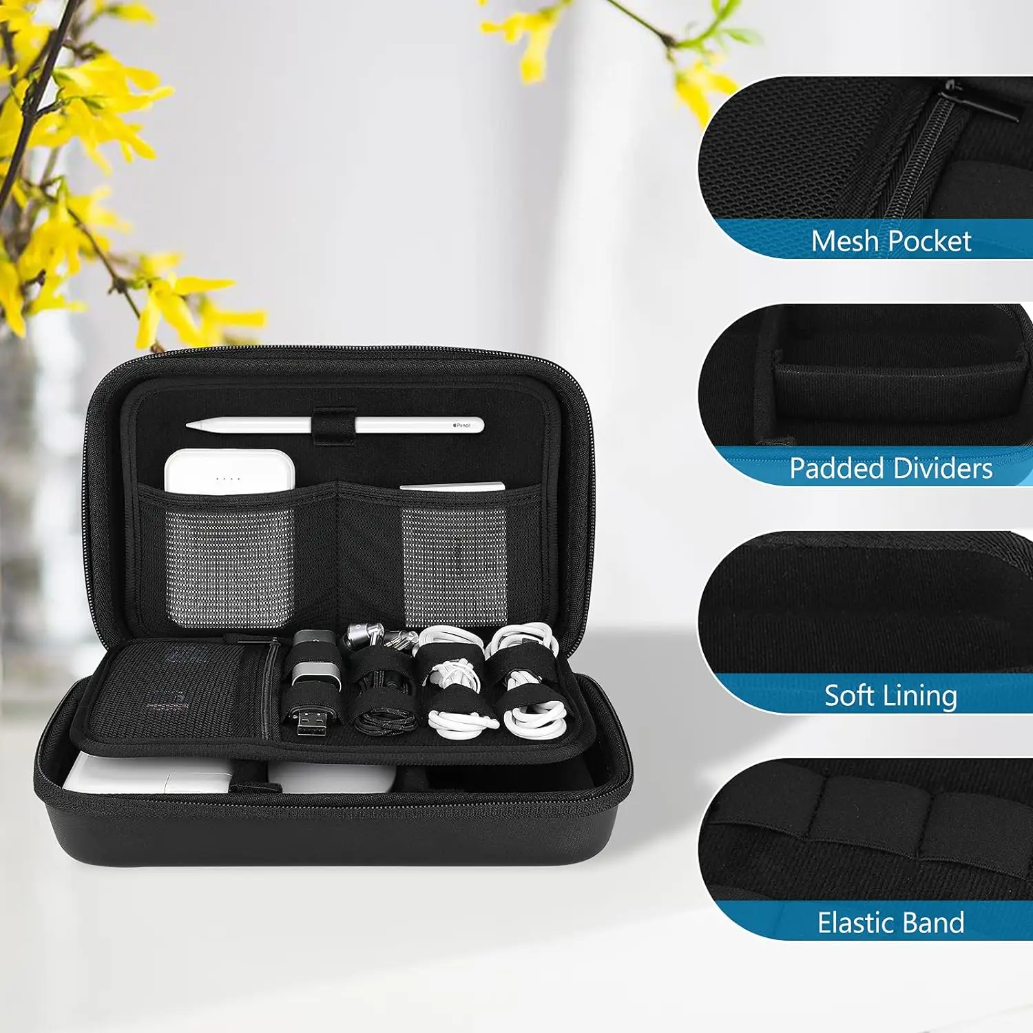 Custom EVA Hard Electronics Case Gadgets Storage Cable Organizer Pouch Digital Gadget Mobile Phone Power Bank Usb earphone Bag