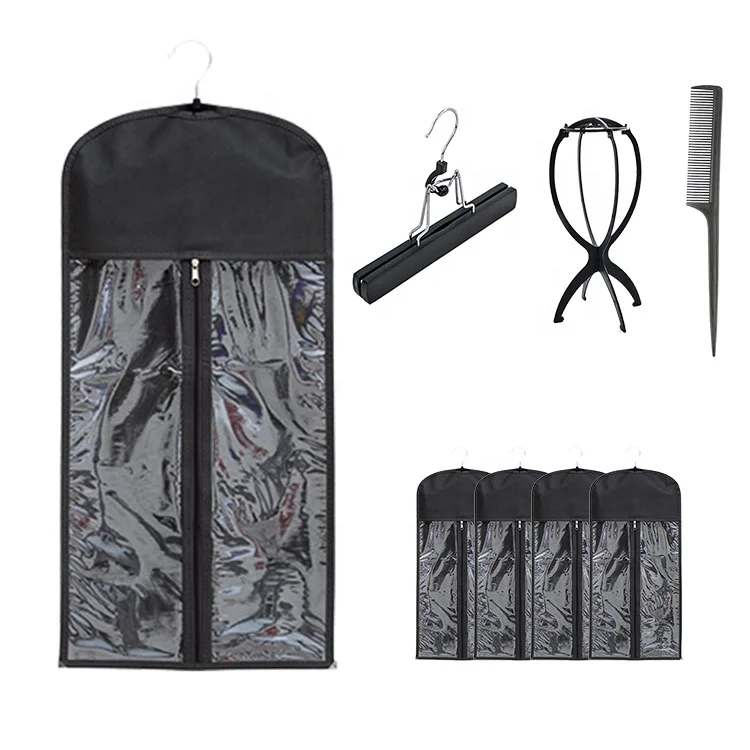 Buy Now Non Woven wig Storage Bags Hair Extension Bag with Hanger