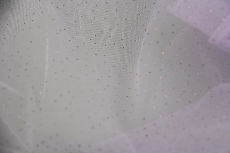 Hot Sale 100%Nylon Bright Gold Sparkle Print Glued Glitter Powder Tulle Mesh Lace Fabric for Dancing Wedding Dress
