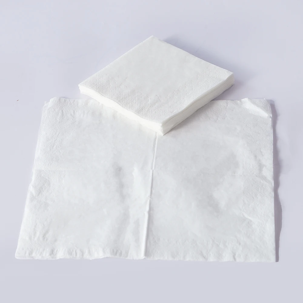 1/4 fold OEM logo printing fast food table  tissue Unbleached color napkin paper with initial