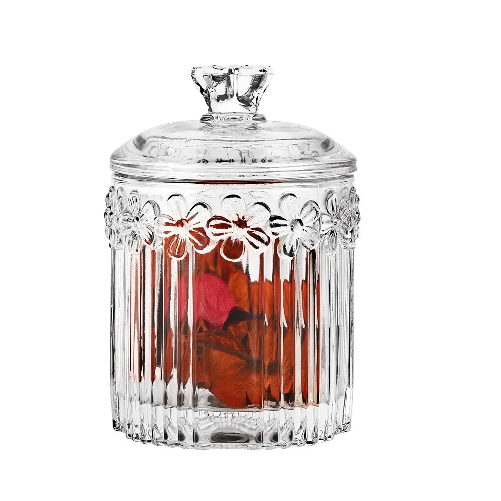Custom luxury Round Shape Lead-Free  Large Airtight Candy Jar Crystal