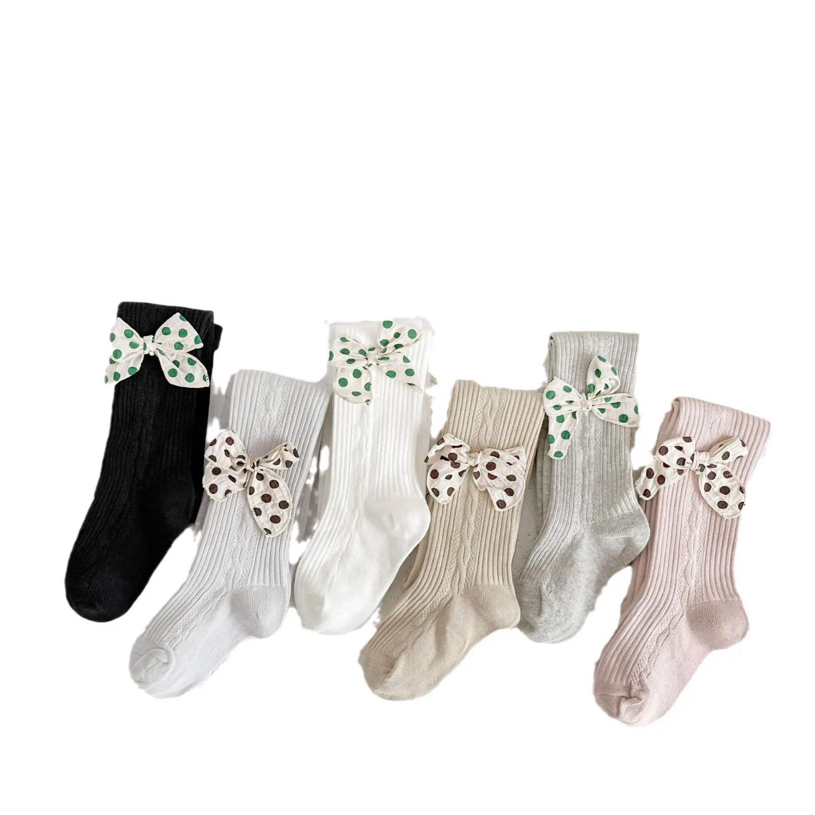 New Fashion Girls Kids Leggings for Girls Bowknot Pattern Tube Pantyhose Baby Tights for 3-12 Years
