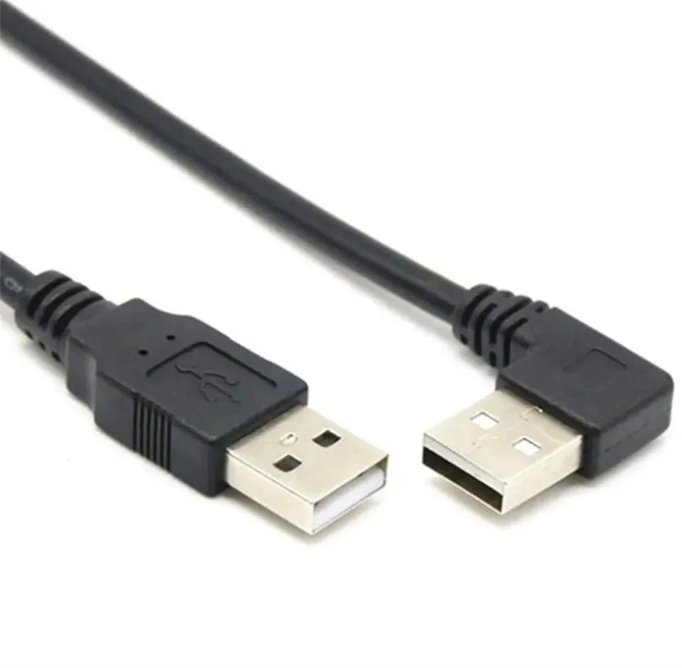 USB 2.0 A male to A male data charge cable 90 degree right angle 30cm