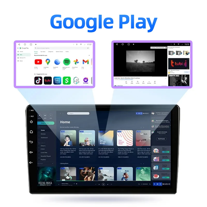 10 inch Android Car Stereo Car Radio CarPlay & Android Auto GPS WIFI FM RDS Auto radio For Toyota Vios Yaris