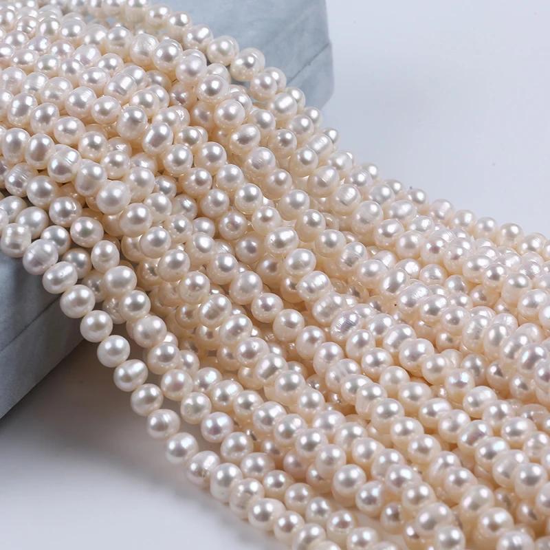 6-7mm Loose Beads Freshwater Pearl Natural Potato Shape Pearl Strands