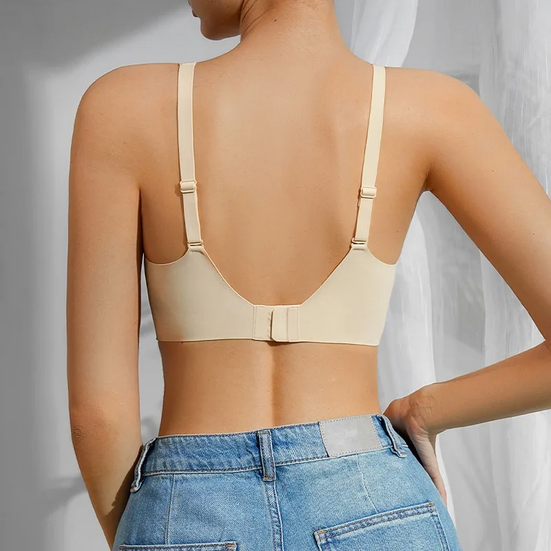 Nylon Summer Slim Sports Breathable Brassiere No Steel Ring Adjustable Lingerie Plus Size Seamless Ice Silk Thin Bra for Women