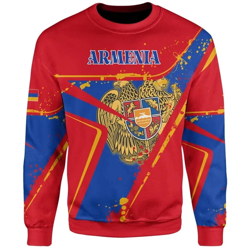 Spring Autumn Armenia Flag Pattern Pullover Sweatshirts Foe Men Women Casual Large Size New in Hoodie Mens Sport Tracksuit