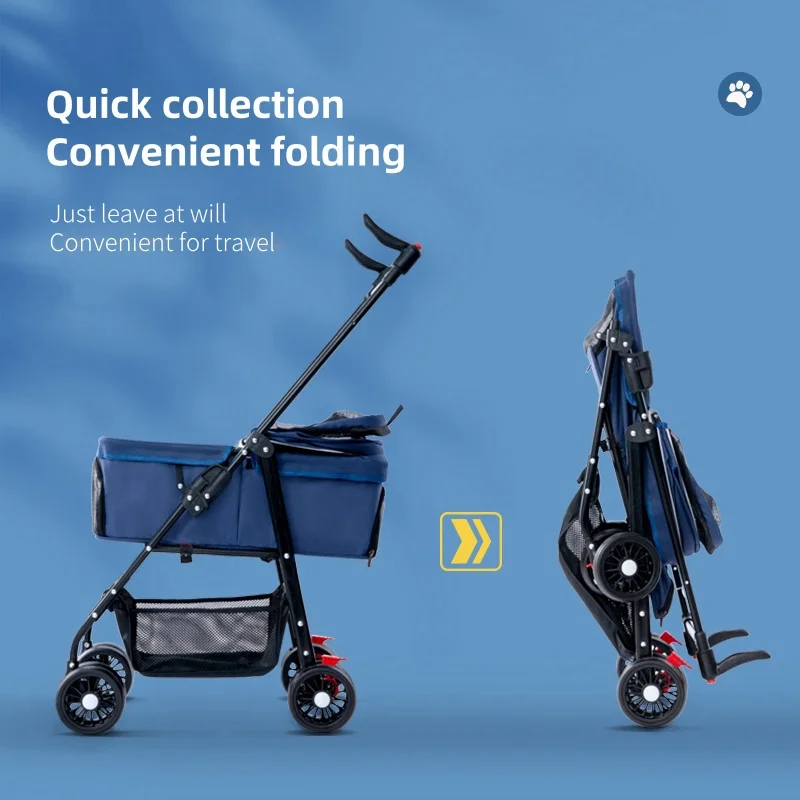 Wholesale Fine Quality Multi-Purpose Pet Vehicle Shock-Proof Wheel Folding Pet Cart