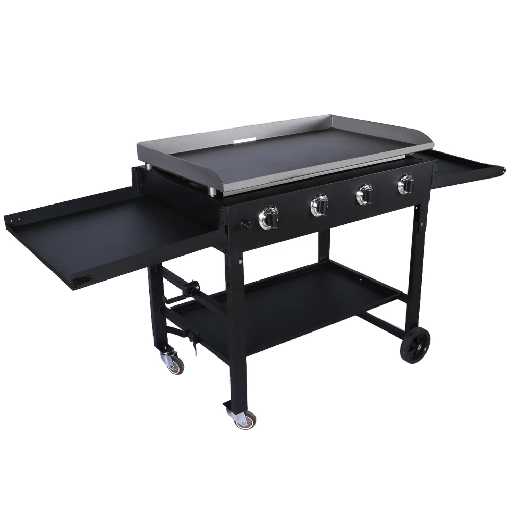 Gexiang Manufacturer Customized Knob Controlled Heat Outdoor Steel BBQ Grill Outdoor Gas with Grill Plate