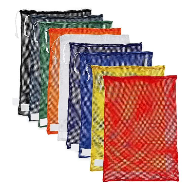 Factory Cheap Sports Mesh Equipment Bag Multipurpose Nylon Drawstring Sack With Lock Bag