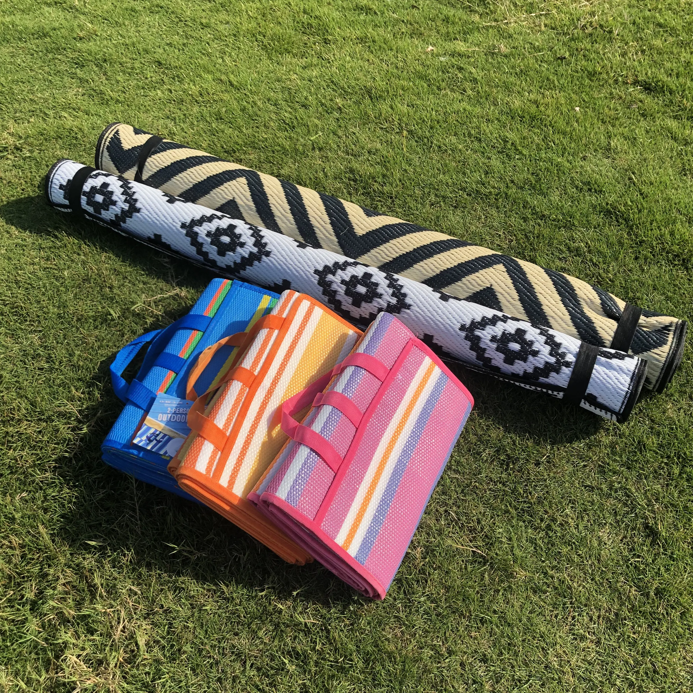 Woven Camping Beach Picnic Mats Plastic