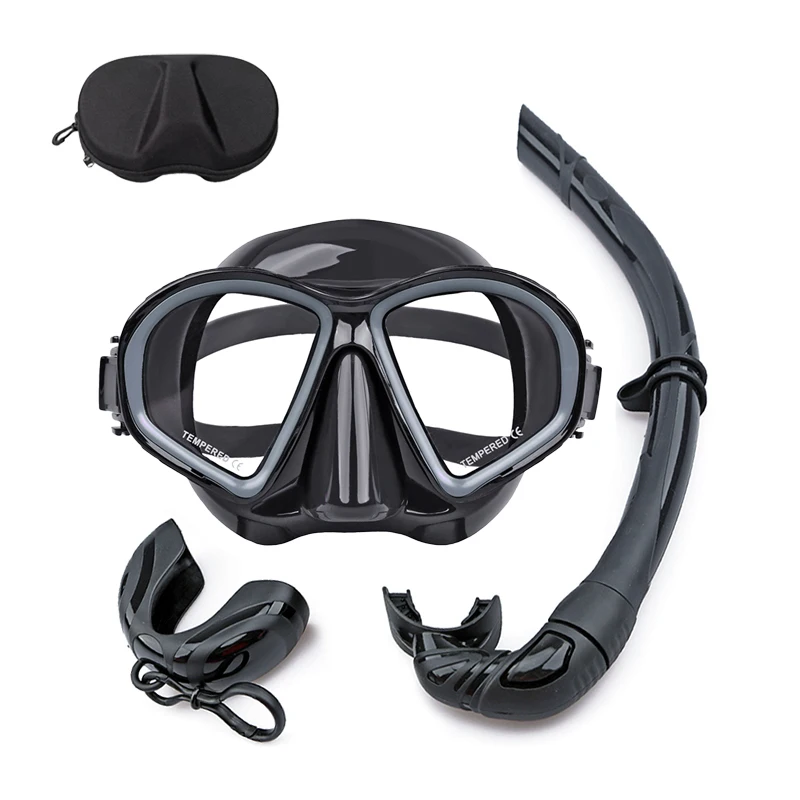 Aloma Hot Sale Snorkeling Mask Waterproof Silicone Diving Mask Freediving Goggles and Wet Snorkel Set