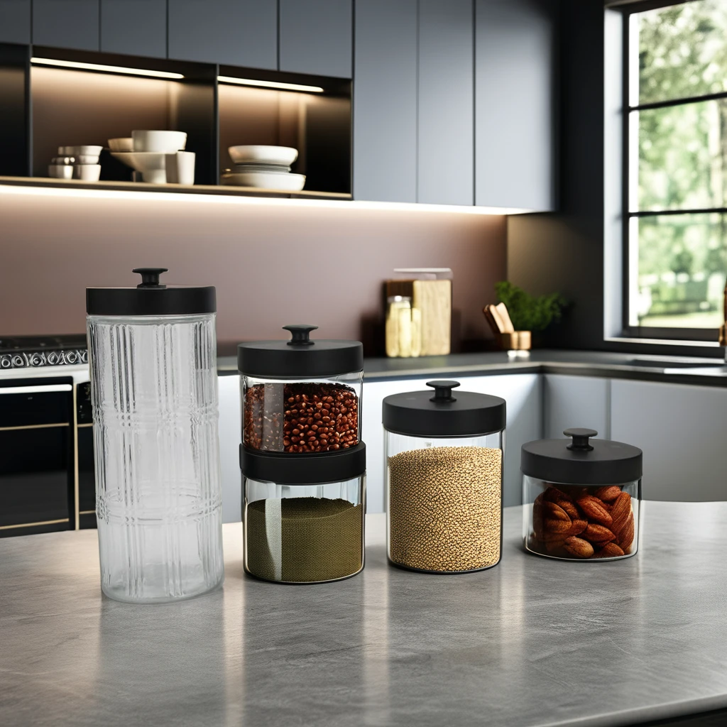 4PCS Glass Jar Sealed Biogas Storage Tank Biodegradable Food Container Kitchen Accessories Borosilicate Food Container