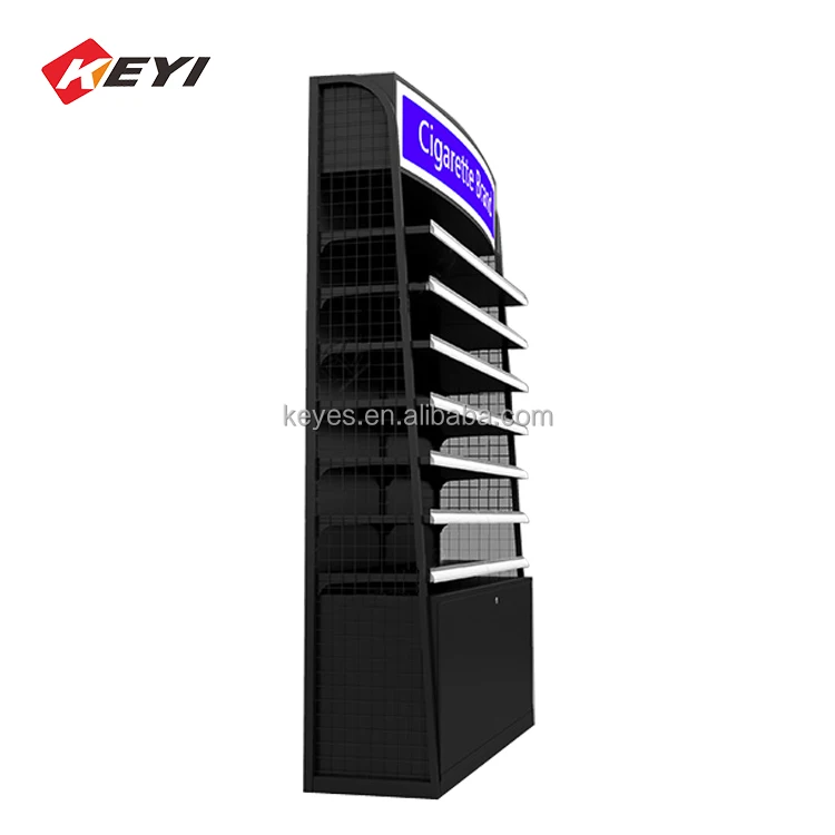 Customized Cigarette Display Racks America Station Smoke Shop Cigarettes Cabinet Cigarette Stands Display With Led Light
