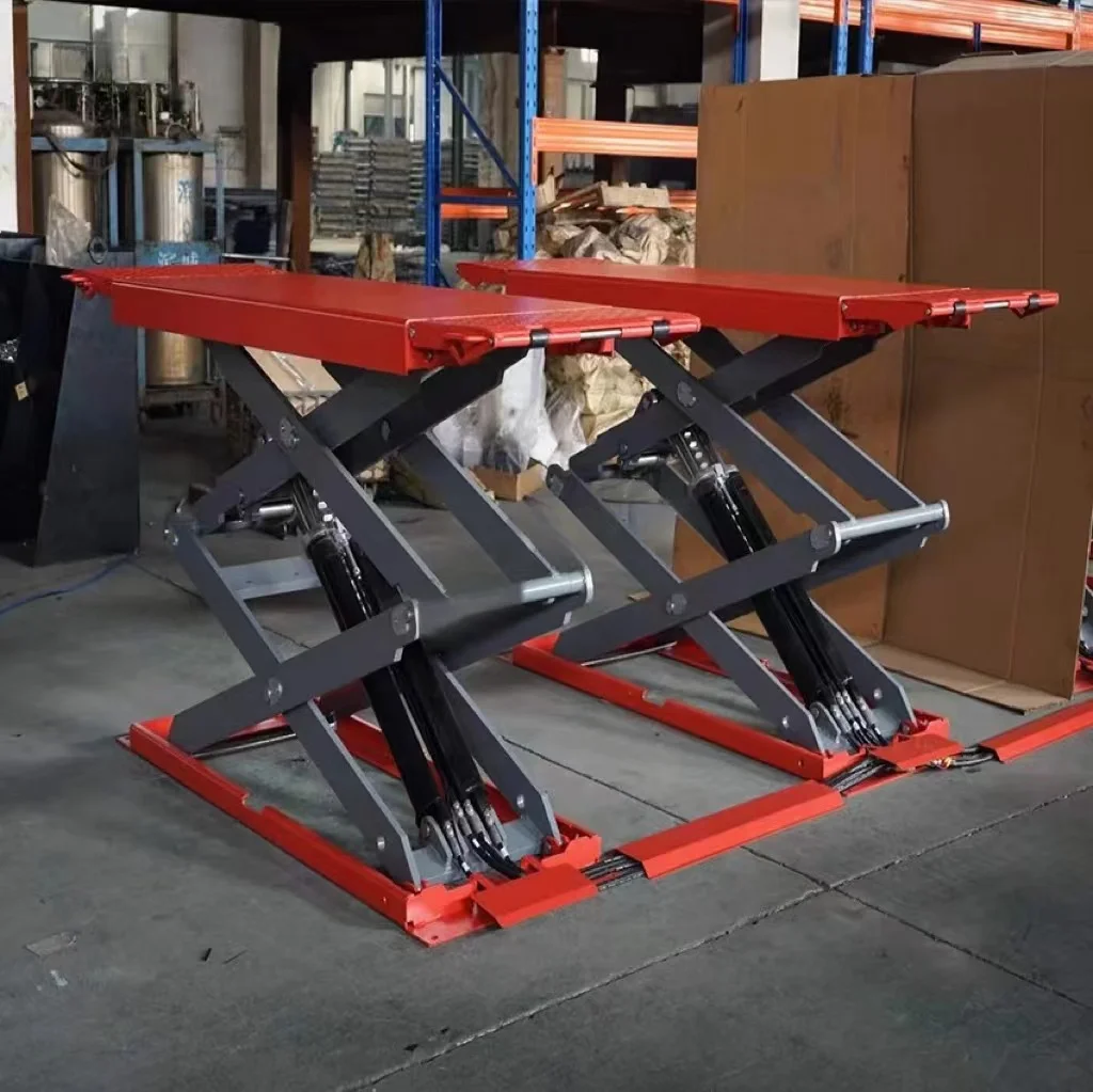 1.8m 3500kg Scissor Car lift On ground Ultra thin Scissor lift platform Scissor car lift