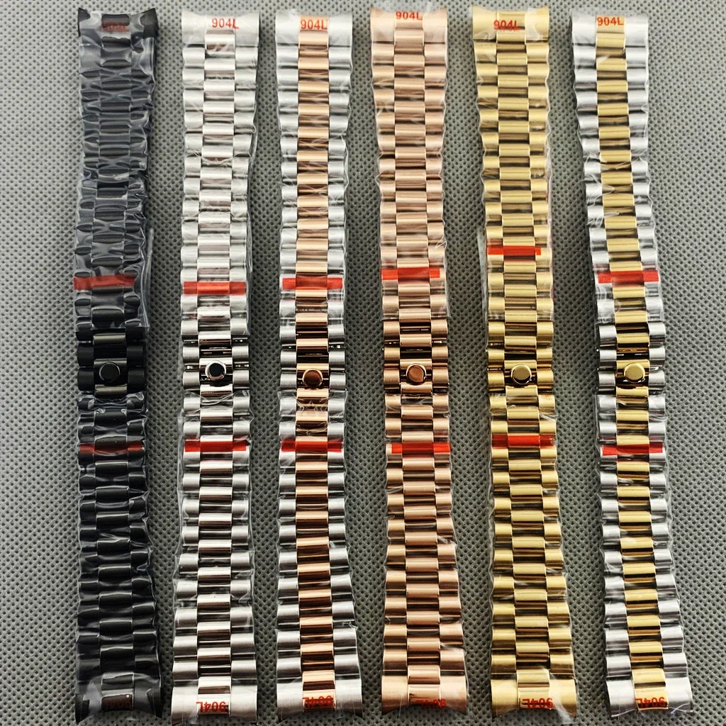 20mm President Bracelet 316L Stainless Steel Band Folding Buckle Watch Strap Watch Assembly Accessories Parts
