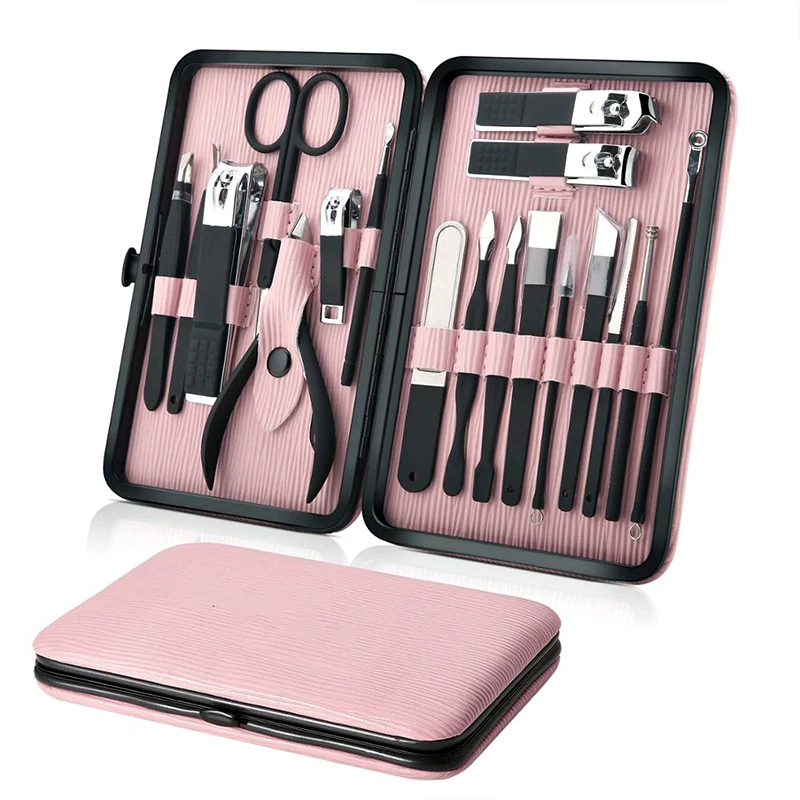 Miss You Stainless steel Personal Manicure Set 18 Pcs Nail Clippers Manicure grooming Kit Manicure Pedicure Set