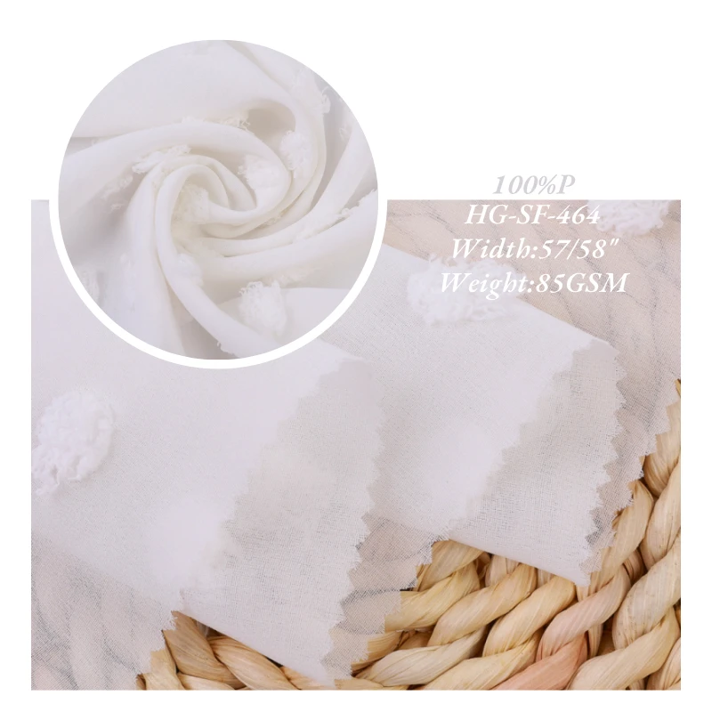 Classic velvet dot CEY fabric 100% polyester blouse fabric breathable 85gsm for apparel-dress