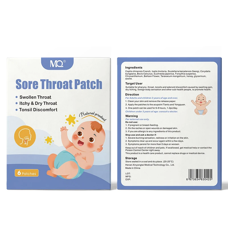 MQ Tonsil discomfort relief asthma kids fast sore throat patch swollen throat itchy dry throat plaster cough relief patch