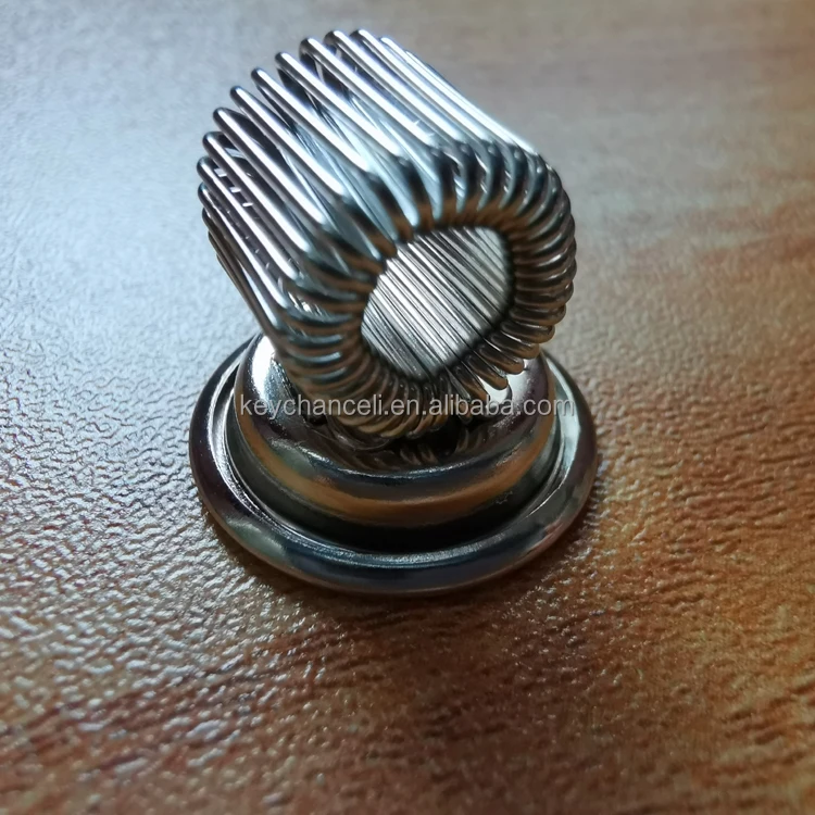 3 styles silver strong magnetic clip metal pen holder with spring loop coil