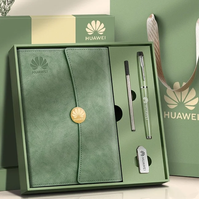 Personalized VIP Executive Luxury Notebook Bottle Cup Set For Bank Event With Metal Logo Magnetic Lined Journal Diary  Gift Sets